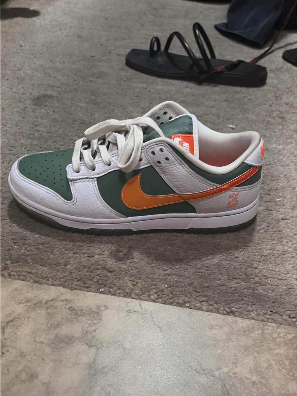 Nike Low-Top Sneaker in Green, White, and Orange